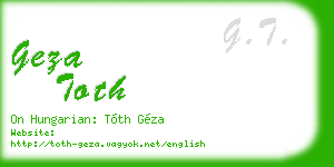 geza toth business card