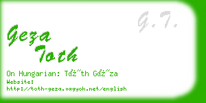geza toth business card